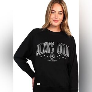 Simply Southern Women’s Black Always Comd Smiley Graphic Sweatshirt